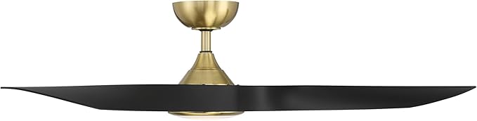 WAC Lighting Swirl 3-Blade Aluminum Smart Ceiling Fan in Soft Brass/Matte Black