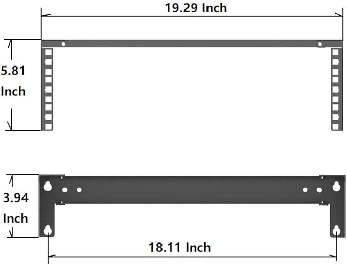 JINGCHENGMEI 5 Packs of 3U Vertical Wall Mount Patch Panel Bracket -Steel Networking Euipment Rack for 19" Network, Server and Data Equipment (5)