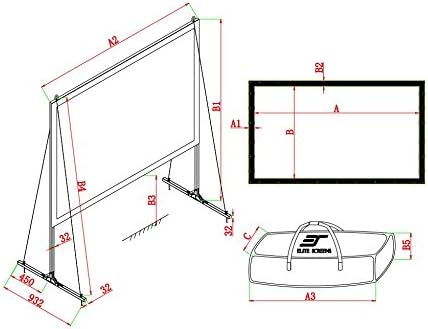 Elite Screens Yard Master 2, 135-INCH 16:9, 4K / 8K Ultra HD, Active 3D, HDR Ready Portable Foldaway Movie Home Theater Projector Screen, REAR Projection - OMS135HR2