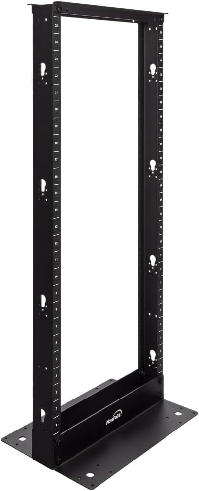 NavePoint 25U 2 Post Open Frame Server Rack for 19 Inch Equipment, AV, Networking, Data & IT Devices, 2-Post Rack 25U 661lbs Weight Capacity, Black