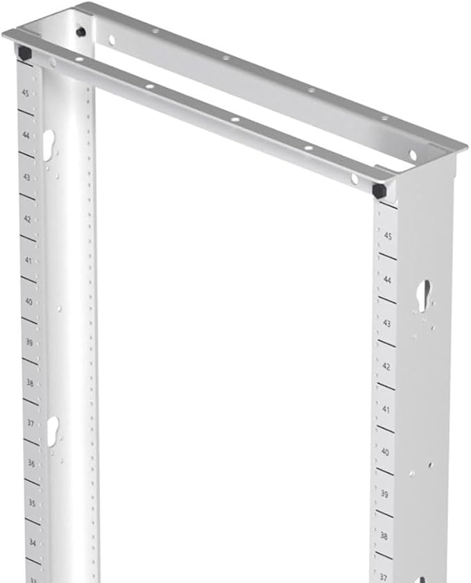 NavePoint 45U 2 Post Rack Open Frame Server Rack for 19 Inch Equipment, AV, Networking, Data & IT Devices, 2-Post Rack 45U 661lbs Weight Capacity, White