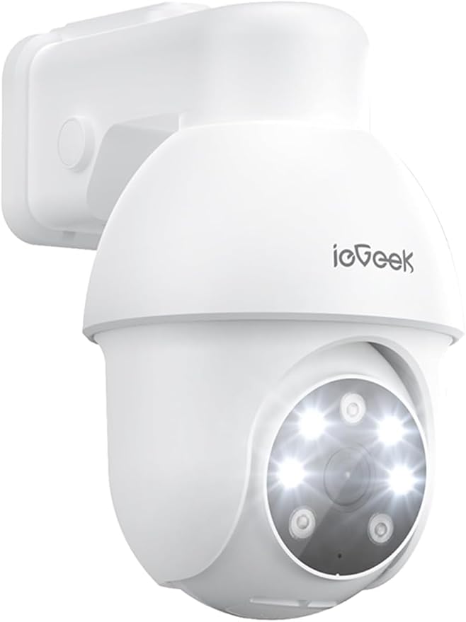 ieGeek 8MP POE Camera, Outdoor Security IP Camera with 355° Pan/90° Tilt, Wired Security Cameras for Home Surveillance, AI Detection, Auto Tracking, 2-Way Audio, Night Vision, 24/7 Recording