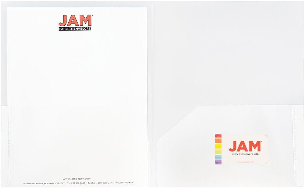 JAM PAPER Plastic 2 Pocket POP Folders - Durable School Folders - Clear - 3/Pack