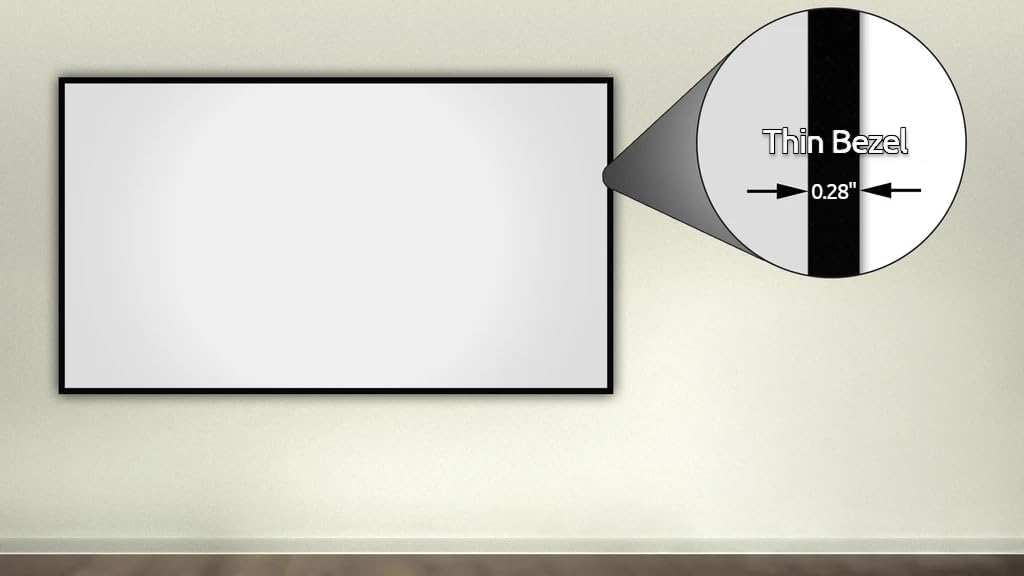 Silver Ticket Products S7 Series 6 Piece Thin Bezel Home Theater Fixed Frame 4K/8K Ultra HD, HDTV, HDR & Active 3D Projection Screen, 16:9 Format, 92" Diagonal, Grey Material S7-16992-G