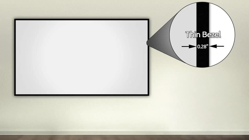 Silver Ticket Products S7 Series 6 Piece Thin Bezel Home Theater Fixed Frame 4K/8K Ultra HD, HDTV, HDR & Active 3D Projection Screen, 16:9 Format, 128" Diagonal, Grey Material S7-169128-G