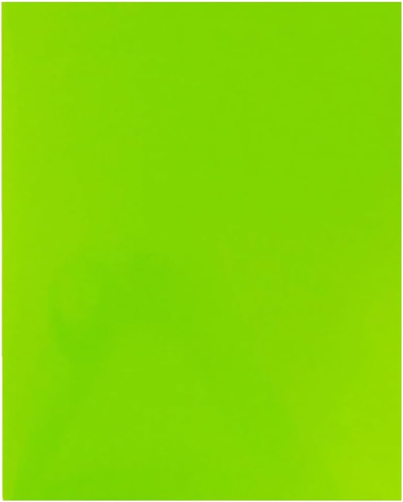 JAM PAPER Custom Printed Semi-Gloss Folders with Round Corner Pockets - Personalized Logo & Text - 10 pt C2S - Lime Green - 250/Pack