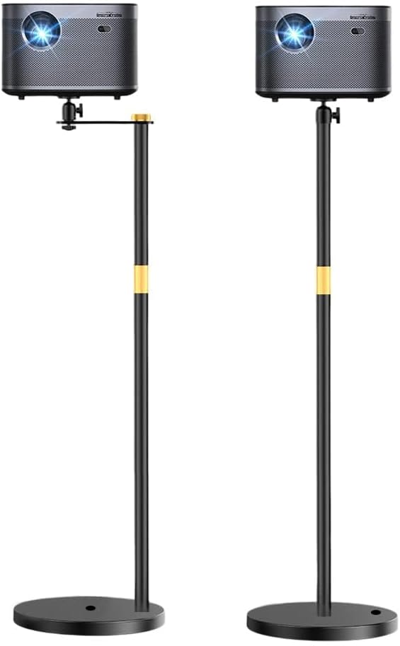 Projector Stand, 360° Swivel, Sofa Against Wall Hidden Stand, Height Adjustable, Mini Ceiling Wall Mount Projector Mount Bracket, Compatible with Home Office Video Vlog DVR Camera