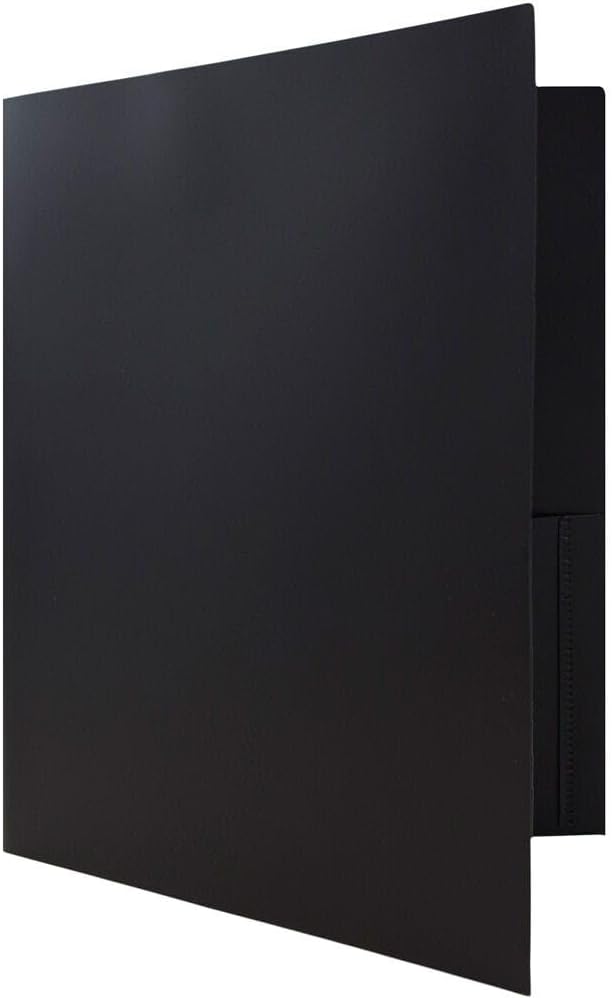 JAM PAPER Plastic 2 Pocket POP Folders - Durable School Folders - Black - 3/Pack