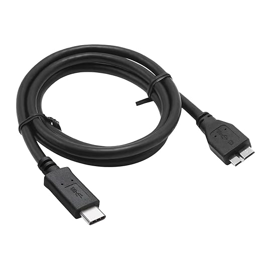 External Hard Drive USB 3.0 Cable, Micro B to USB C Hard Drive Cable Compatible With Seagate, WD My Passport, Toshiba, MacBook Pro, iPad, iPhone 15, PC, Samsung Galaxy S5, LG, Moto, Pixel USB-C Device