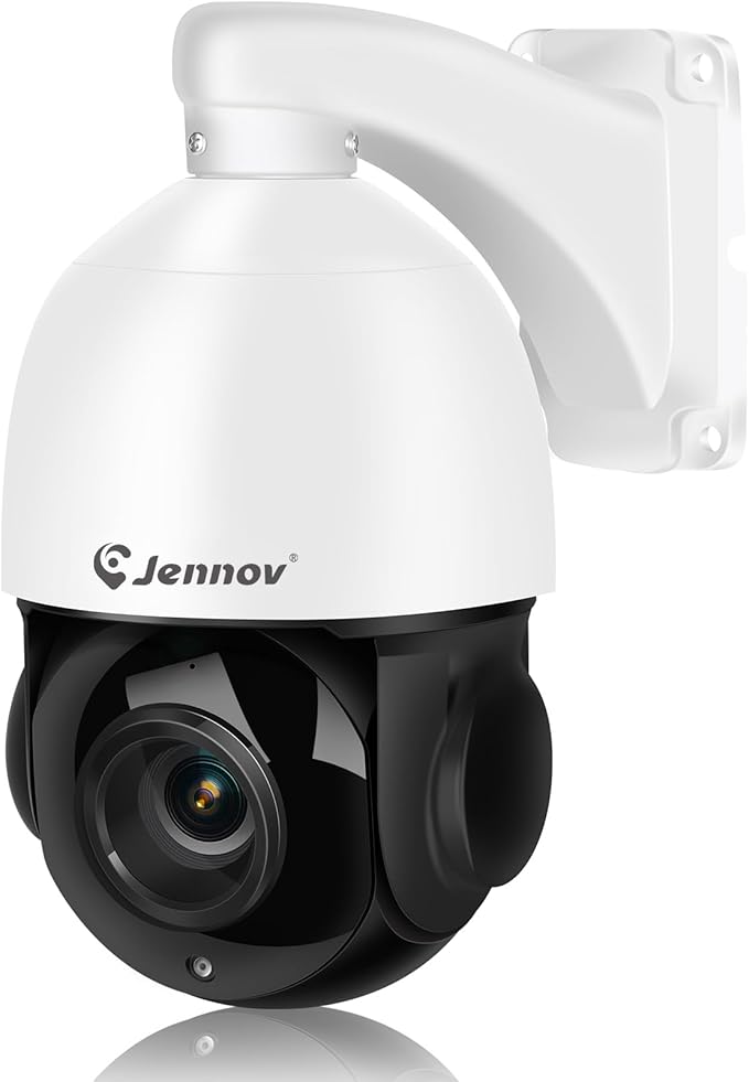 Jennov 4K 8MP Outdoor PTZ IP POE Camera with Pan Tilt 20X Optical Zoom & Human Detection, Speed Dome Security Camera with 320ft IR Night Vision, Auto Tracking, Only Work with POE NVR