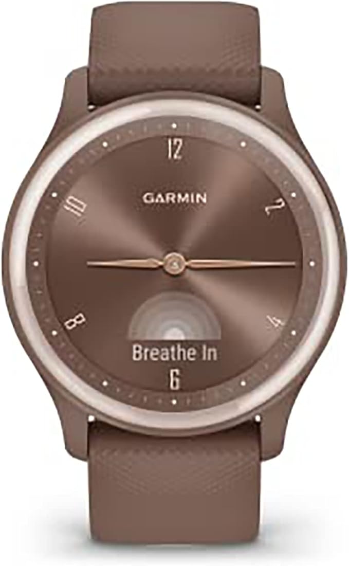 Garmin vivomove Sport, Hybrid Smartwatch, Health and Wellness Features, Touchscreen, Cocoa (Renewed)