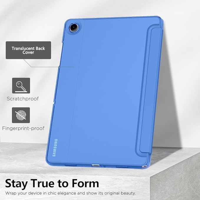 MoKo Case for Galaxy Tab A9+/A9 Plus 11 inch 2023, Slim Stand Protective Smart Cover with Hard PC Translucent Back Shell for Tab A9 Plus Tablet (SM-X210/X216/X218), Auto Wake/Sleep, Periwinkle