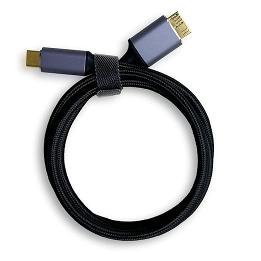 QJYTH 3FT Hard Drive Cable, Type C to Micro B Nylon Braided External Cord Compatible with Seagate, Toshiba, WD My Passport, lacie, Mac, iPhone 15/16, Tablet and More USB-C Device