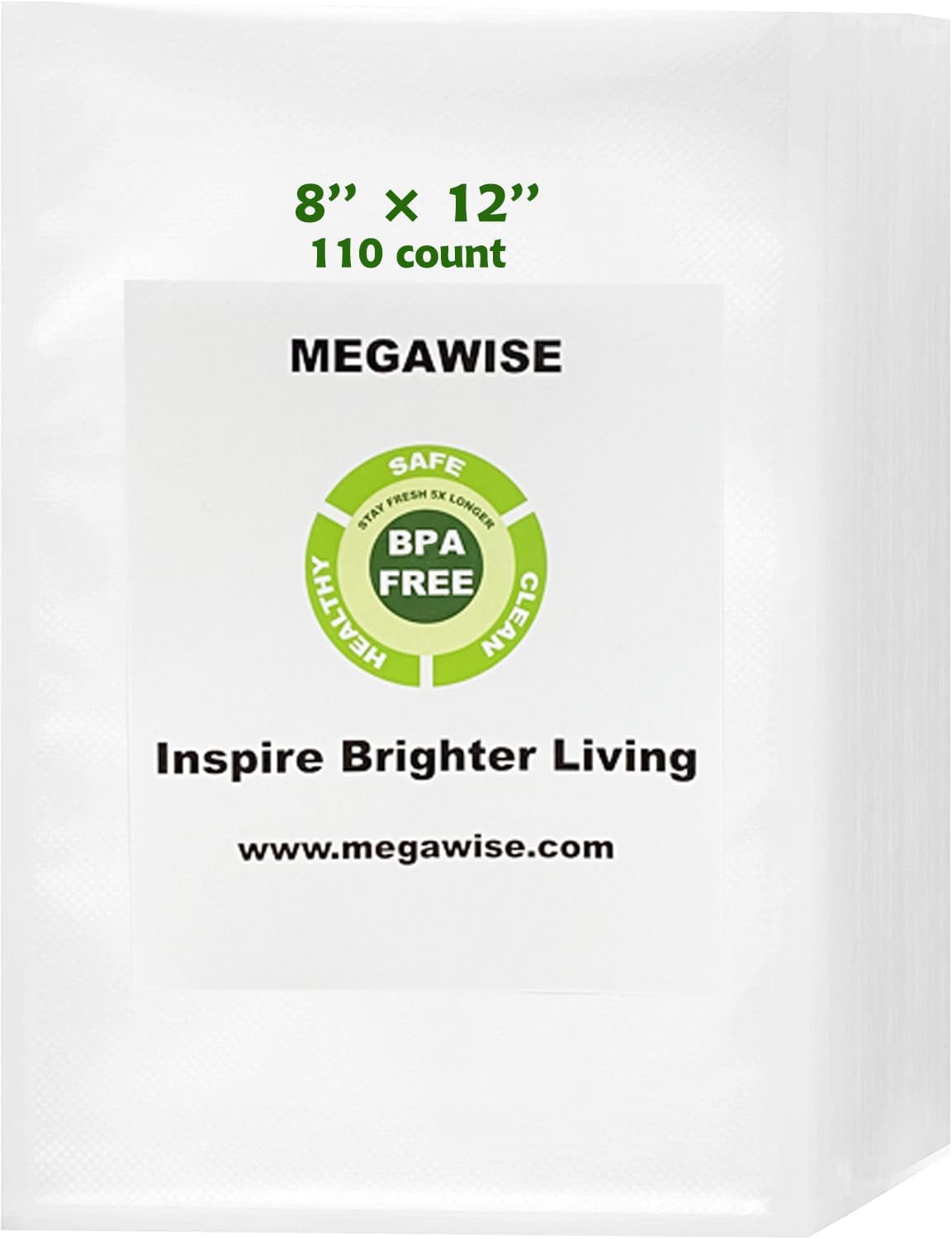 2023 Updated MEGAWISE Vacuum Sealer Machine Bundle with 110 Count 8''x12'' BPA Free Vacuum Bags