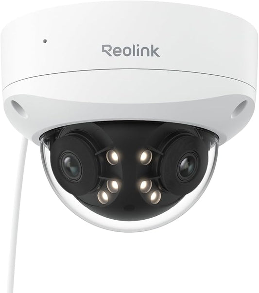 REOLINK 4K 8MP 180° Dual-Lens PoE IP Camera, IK10 Vandal-Proof, Person/Vehicle/Animal Detection, Spotlight Color Night Vision, 2 Way Talk, IP67 Weatherproof, No PT Supported, Duo 2V PoE