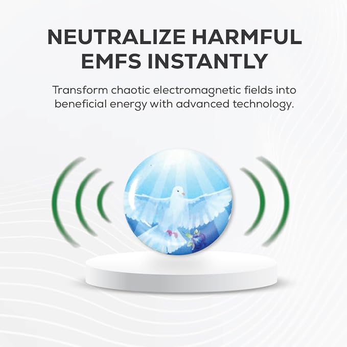 Pack of 6 EMF Stickers for Cell Phone- 5G Ready Harmonizer Stickers Proudly Made in USA for Cell Phones, Laptops or Tablets- EMF mega Shield for All Electronic Devices (Wings of Peace)