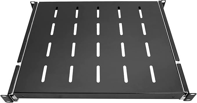 1U Sliding Rack Shelf 19" Server Rack Mount Cabinet 14"-22" Adjustable Depth 4 Post