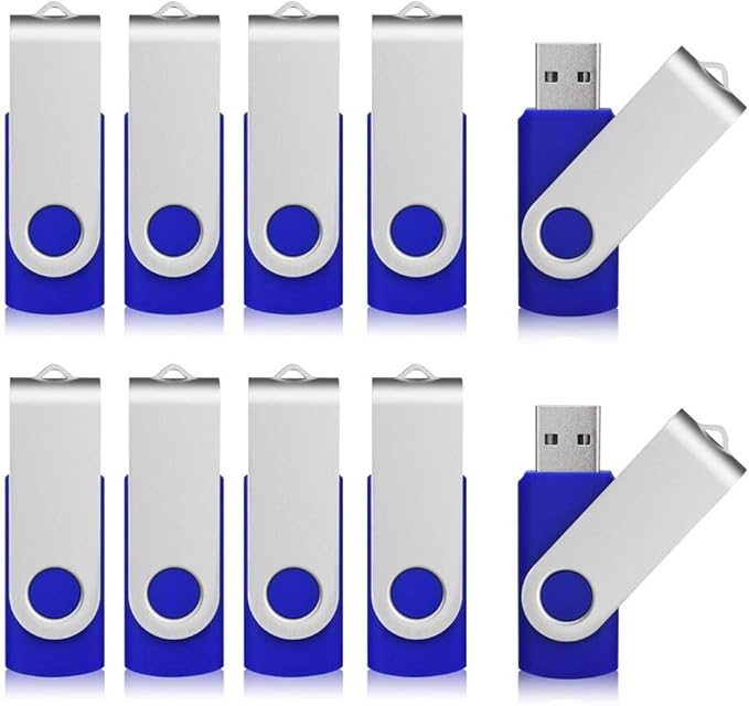 Aiibe 16GB Flash Drive 20 Pack 16GB USB Flash Drive Bulk 16 GB Thumb Drive USB 2.0 Memory Stick USB Drive, Blue