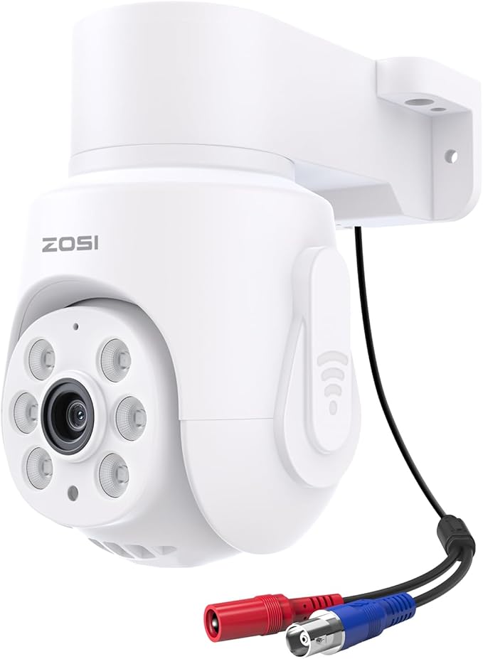 ZOSI 1080P Pan Tilt Analog HD TVI Wired Security Camera,355°View Outdoor Indoor,65ft Night Vision,One-Way Audio,Weatherproof,Only Compatible with Same Brand 1080P/5MP/4K CCTV Surveillance DVR System