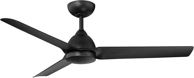 Mocha Indoor/Outdoor 3-Blade Smart Compatible Ceiling Fan 54in Matte Black with Remote Control and Wall Cradle. Works with iOS/Android, Alexa, Google Assistant, Samsung SmartThings, and Ecobee.