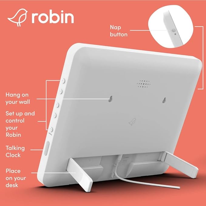 Robin Clock with Day and Date for Elderly, Clocks for Seniors, Dementia Clock, Digital Calendar Elderly Bedside Clocks Senior Alzheimers Products Dementia Clocks Seniors Extra Large, White 15"
