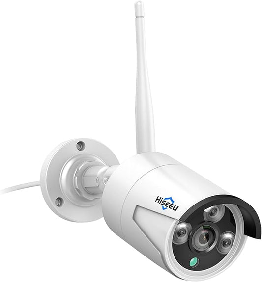 Hiseeu 4K 8MP Security Camera, 24/7 Recording, Corded Plug-in Powered, 2.4G/5G Wireless WiFi Camera, Free Cloud Storage, Color Night Vision, Two Way Audio, Waterproof