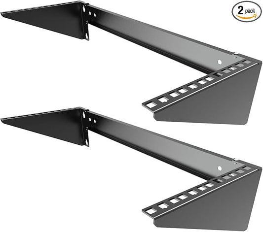 2 Pack of 4U Folding 19 Inches Cold Rolled Steel Wall Mountable Simple Vertical Rack and Networking Euipment Rack Including Hardware for Assembly (2)
