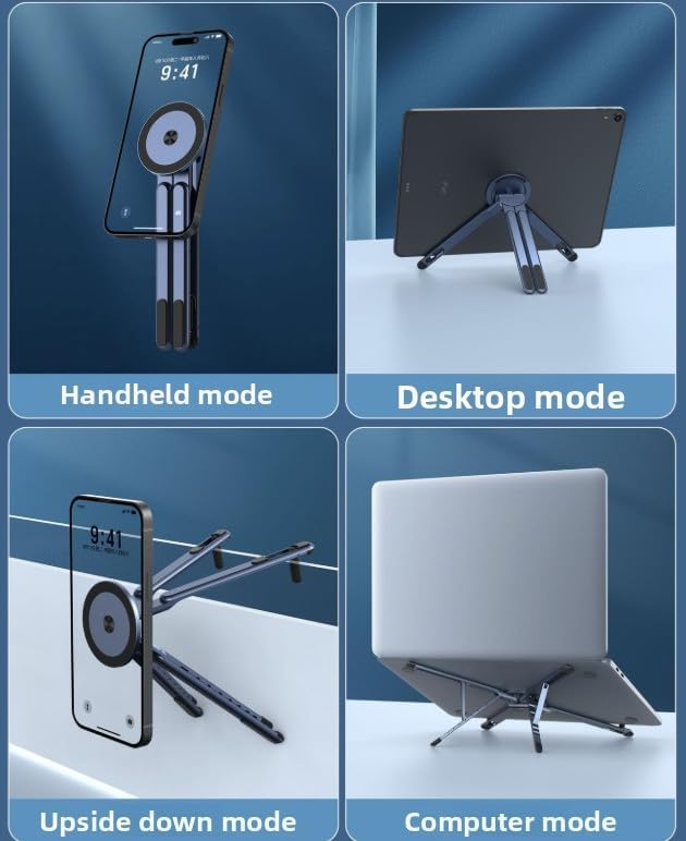 Magnetic Multi-Scene use for All Stands Laptop Tablet Mobile Phone Stand Three-in-one Travel Work Fitness All-Scene use of Electronic Products Magnetic Stand (Navy Blue)