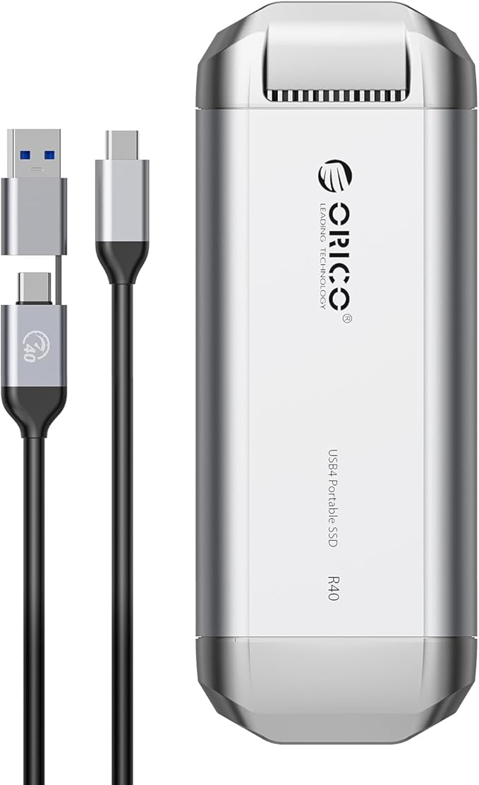 ORICO R40 1TB External Solid State Drive - 3700MB/s Ultra-Fast Speed, 40Gbps via Thunderbolt 4/3/USB4.0, Portable SSD Plug and Play, Compatible with USB-C Phones, Tablets, PC & Mac