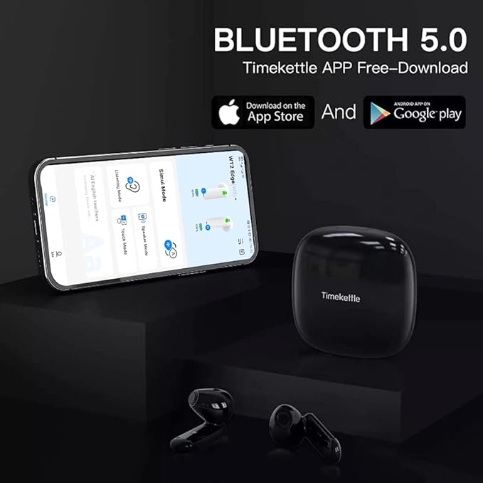 Timekettle WT2 Edge W3 Translator Device,Bidirection Simultaneous Translation, Translator Earbuds with 40 Languages, Real time Translator,Fast Reaction with Revolutionary Al Tech, Online Version