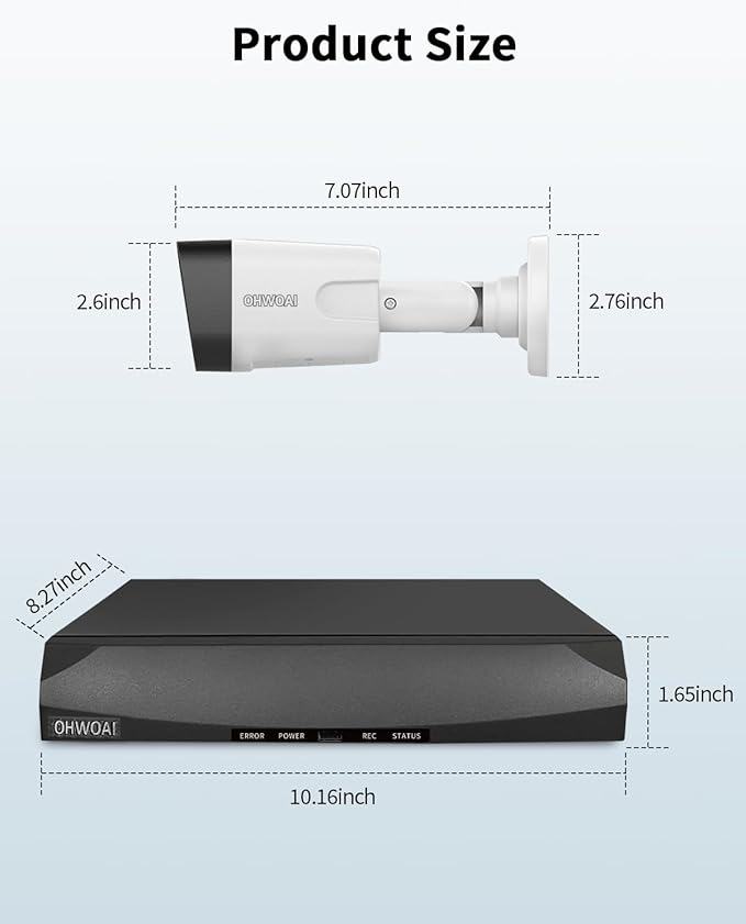 《2-Way Audio & 130°Wide Angle》Outdoor Security Camera System, IP Wired Cameras, 4K Video Surveillance for Home, Surveillance DVR Kits
