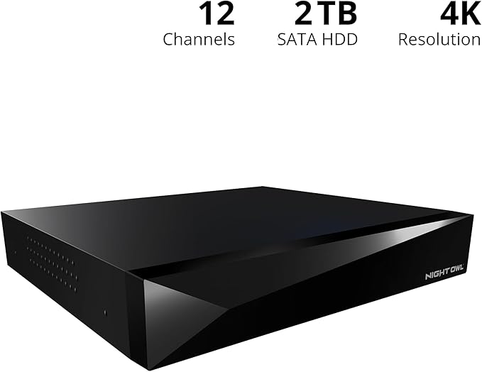 Night Owl 2-Way Audio 12 Channel 4K DVR with 2TB Hard Drive - Add up to 12 Total Devices