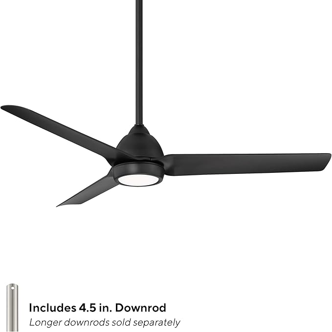 Mocha Indoor/Outdoor 3-Blade Smart Compatible Ceiling Fan 54in Matte Black with 3000K LED Light Kit and Remote Control with Wall Cradle. Works with iOS/Android, Alexa, and Google Assistant.