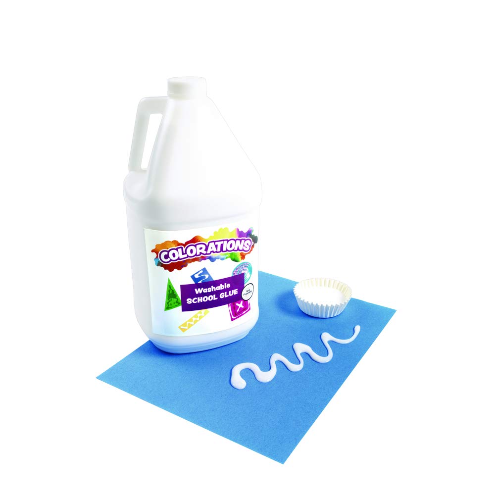 Colorations White School Glue, 1 Gallon, Washable, Non Toxic, Kids Glue, Classroom Supplies, Art Supplies, Crafting, Glue for Children, Collaging, Arts & Crafts (Item # LCWG)