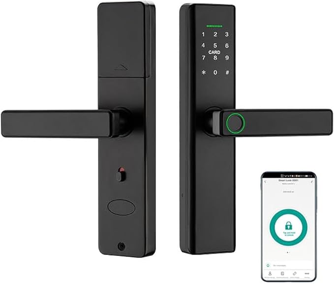 Smart Lock Fingerprint Door Lock with Touch Screen Password Electronic Locks, Tuya APP Remote Control Smart Door Lock (P12 with TUYA APP)