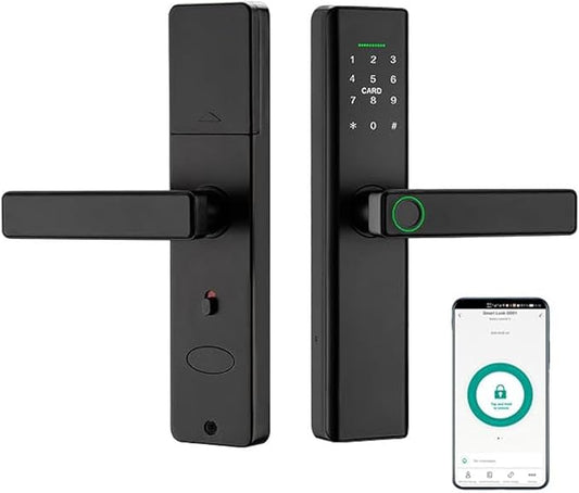 Smart Lock Fingerprint Door Lock with Touch Screen Password Electronic Locks, Tuya APP Remote Control Smart Door Lock (P12 with TUYA APP)