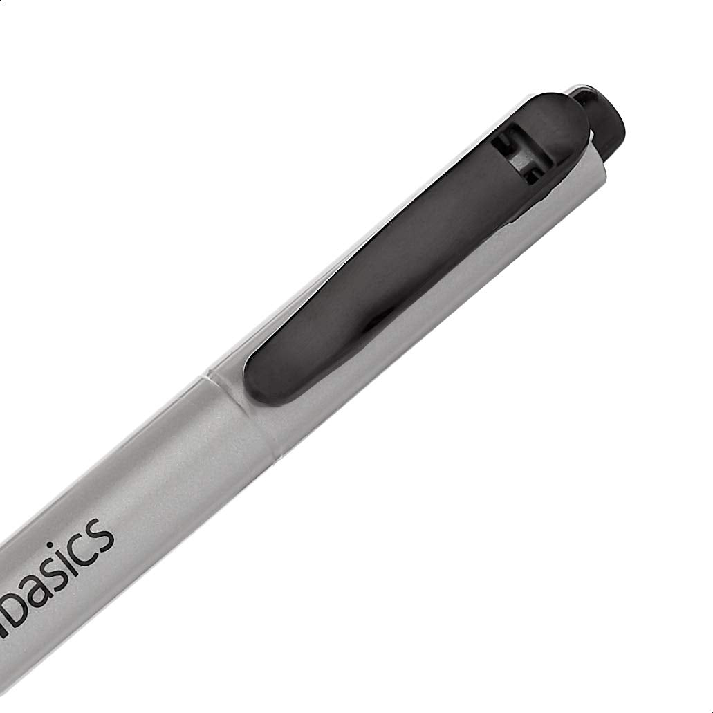 Amazon Basics Retractable Permanent Markers, Versatile Art Supplies for Home, School, and Office Use, 12 Count, Black