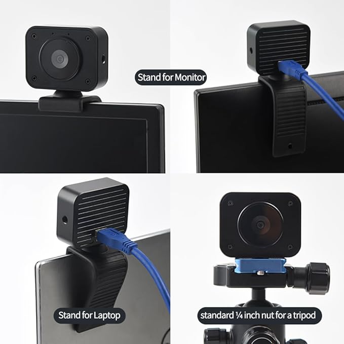MOKOSE 4K Webcam for PC, Computer Camera with Microphone & Detachable Stand, 1/2.3" Sensor, Autofocus, Plug&Play, USB Streaming Camera for Gaming, Video Calling