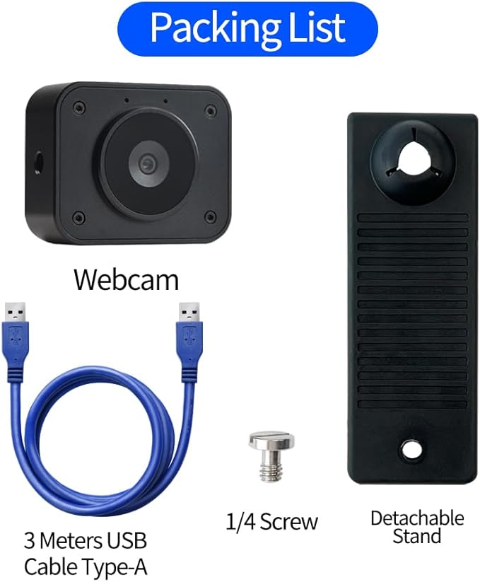 MOKOSE 4K Webcam for PC, Computer Camera with Microphone & Detachable Stand, 1/2.3" Sensor, Autofocus, Plug&Play, USB Streaming Camera for Gaming, Video Calling