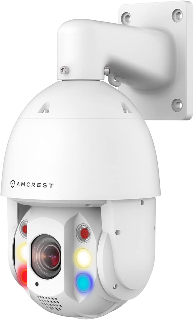 Amcrest 4MP Outdoor PTZ POE+ 802.3at AI IP Camera Pan Tilt Zoom (Optical 25x Motorized), Face Detection, High Speed Auto Tracking, Video MetaData Monitoring, 492ft IR Night Vision, IP4M-1093EW-AI