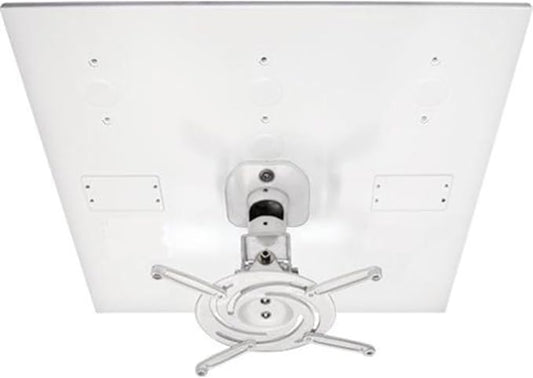 Amer Mounts AMRDCP100KIT Universal Adjustable 2 x 2 feet Drop Ceiling Projector Mount, Suspended Drop-in Ceiling Projection Mounting Kit, White