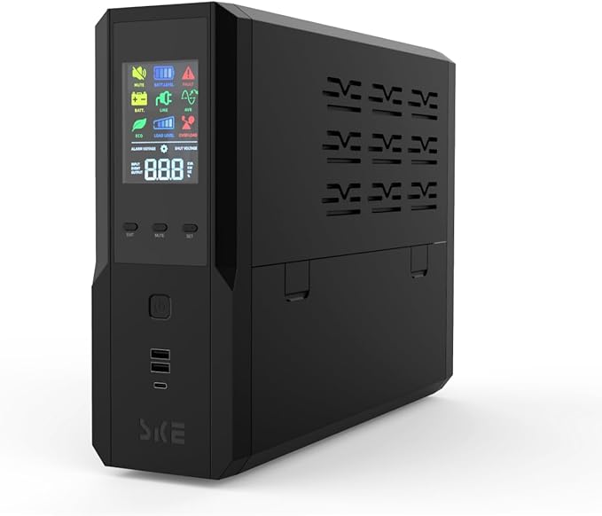 SKE 1500VA/900W Small UPS Battery Backup & Surge Protector for Computer UPS Uninterruptible Power Supply Phoenix VL1500