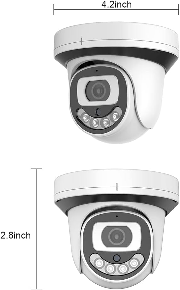EVERSECU 1080P 24/7 Full-time Color Night Vision Indoor HD Analog Dome Security Camera with Warm Light LEDs, 2MP (HD-TVI/AHD/CVI/Analog) 4-in-1 CCTV Camera with 2.8mm Lens Wide Angle
