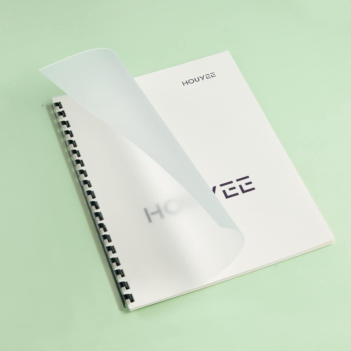 HOUYEE 20 Pack 15 Mil PVC Binding Presentation Covers, Frost Clear Report Covers, Letter Size, 8.5x11 Inches (15 Mil, 20P Frost Clear)