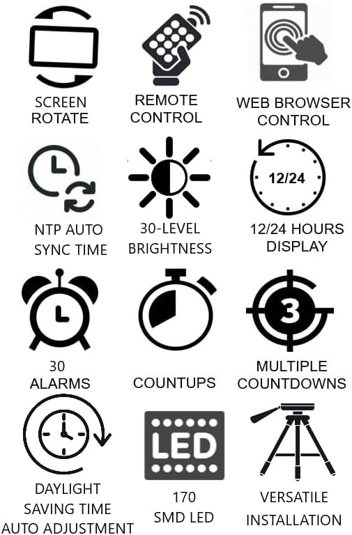 West Ocean Large Smart Digital LED WiFi Wall Clock with 6" Single Digit, Countdown, DST, Multifunction WiFi Smart Digital Wall Clock (Red)