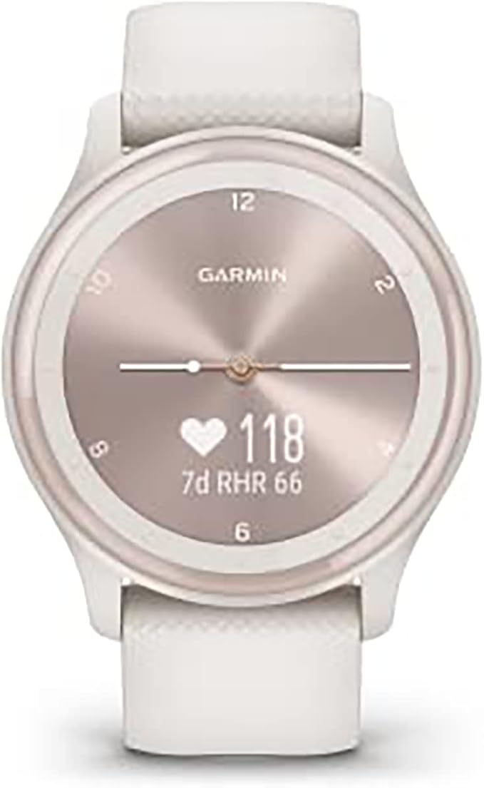 Garmin G010-N2566-01 Vivomove Sport 40mm Touchscreen Hybrid Health and Wellness Smartwatch, Ivory - Certified (Renewed)