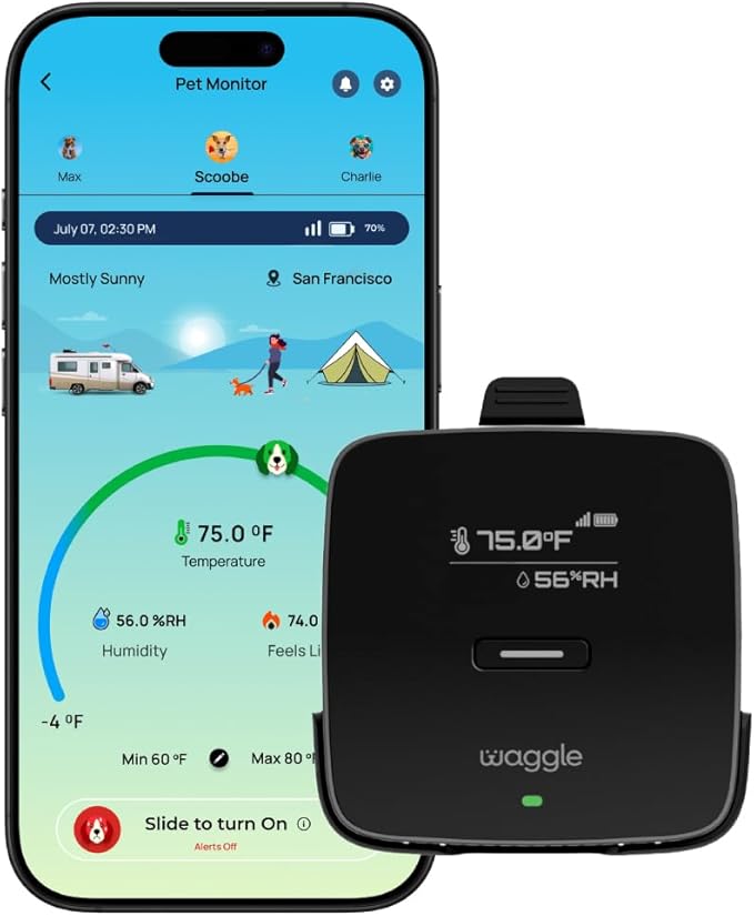 Waggle RV/Pet Temperature Monitor Lite + 4G Mini Camera Bundle - RV Pet Monitor | Real-time Temperature, Humidity, 4G Multi Carrier, 4G LTE Security Camera, Indoor/Outdoor, 2 Way Audio, Night Vision