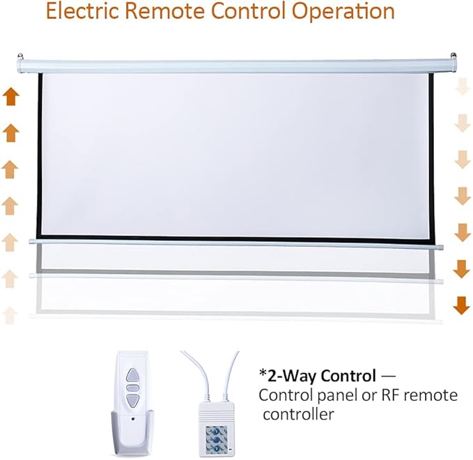 Auto Motorized Projector Screen with Remote Control, 120 inch, 4:3 Aspect Ratio, Wall/Ceiling Mounted Electric Movie Screen Wrinkle-Free, Great for Home Office Theater TV, Silver