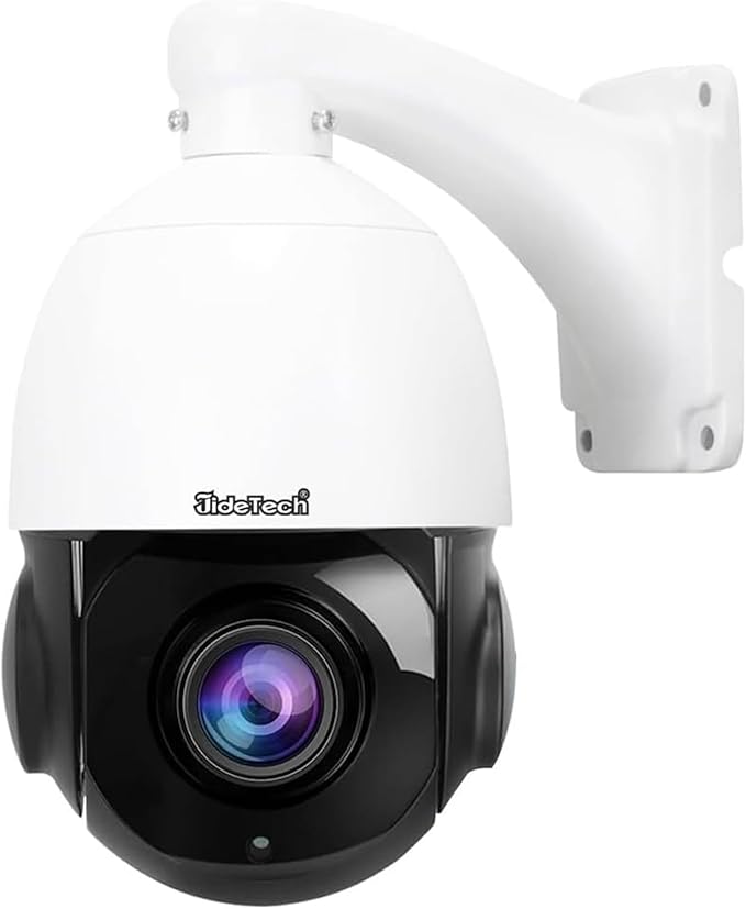JideTech 200X Hybrid Zoom 4K 8MP Outdoor PTZ IP PoE Security Camera, Auto Tracking Dome Surveillance Camera, Human/Vehicle Detection, 492ft IR Night Vision, Two-Way Talk, IP66, for RTMP,Blue Iris