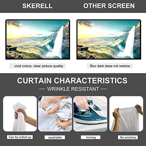 SKERELL Outdoor Projector Screen with Stand : Portable Projection Screen for Outside Theater Home Backyard Movies 80 inch [SKLI-080]